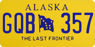 AK license plate GQB357