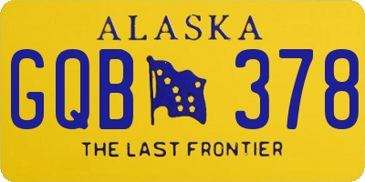 AK license plate GQB378