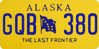 AK license plate GQB380