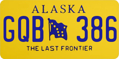 AK license plate GQB386