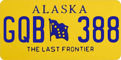 AK license plate GQB388