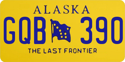 AK license plate GQB390