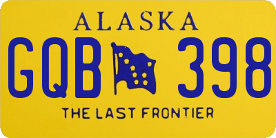 AK license plate GQB398