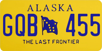 AK license plate GQB455