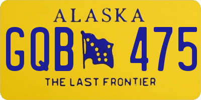 AK license plate GQB475
