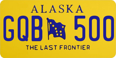 AK license plate GQB500