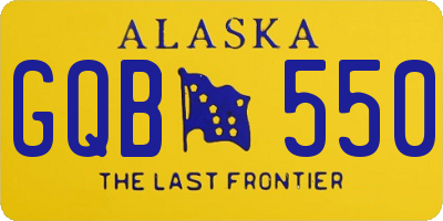 AK license plate GQB550