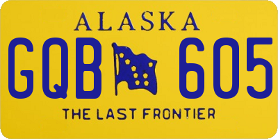 AK license plate GQB605