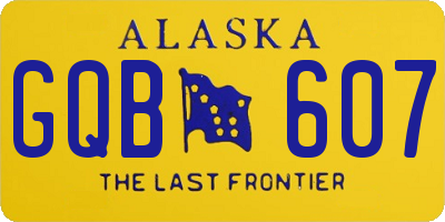 AK license plate GQB607
