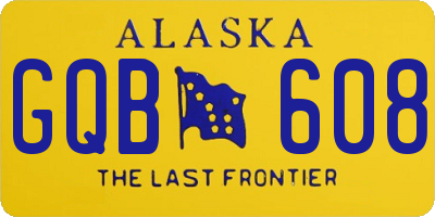 AK license plate GQB608