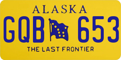 AK license plate GQB653