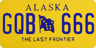 AK license plate GQB666