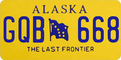 AK license plate GQB668