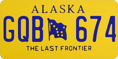 AK license plate GQB674