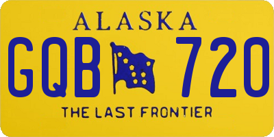 AK license plate GQB720