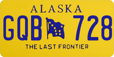 AK license plate GQB728