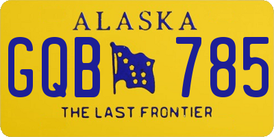 AK license plate GQB785