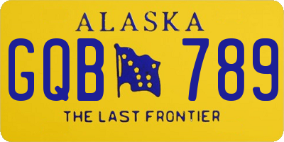 AK license plate GQB789