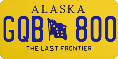 AK license plate GQB800