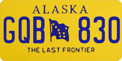AK license plate GQB830