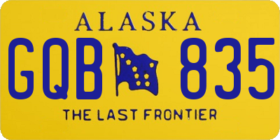 AK license plate GQB835