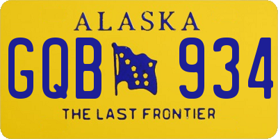 AK license plate GQB934