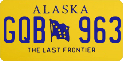AK license plate GQB963