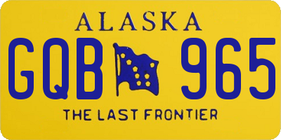 AK license plate GQB965