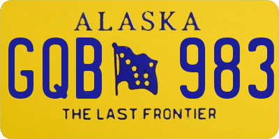 AK license plate GQB983