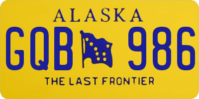 AK license plate GQB986