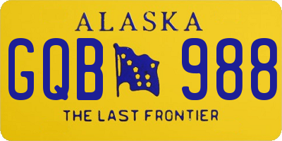 AK license plate GQB988