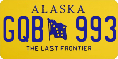 AK license plate GQB993