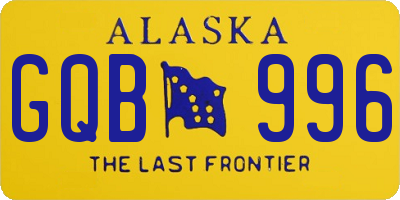 AK license plate GQB996