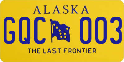 AK license plate GQC003