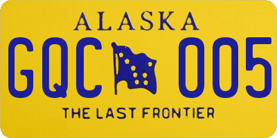AK license plate GQC005