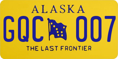 AK license plate GQC007