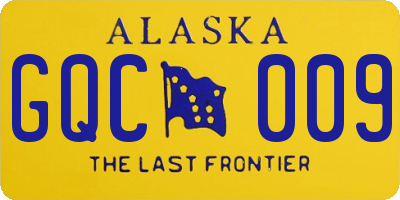 AK license plate GQC009