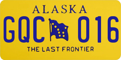 AK license plate GQC016