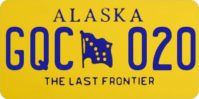 AK license plate GQC020