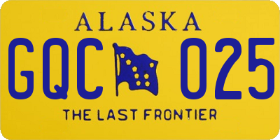 AK license plate GQC025