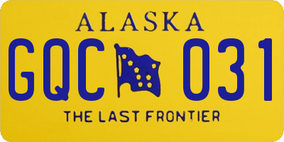 AK license plate GQC031