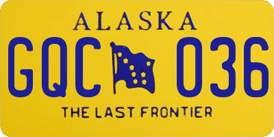 AK license plate GQC036
