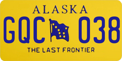 AK license plate GQC038