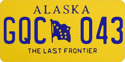 AK license plate GQC043