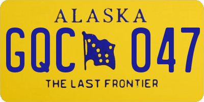 AK license plate GQC047