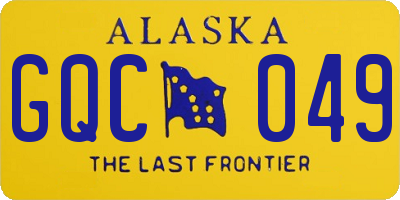 AK license plate GQC049
