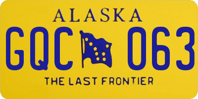 AK license plate GQC063