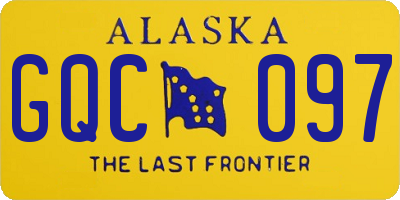 AK license plate GQC097