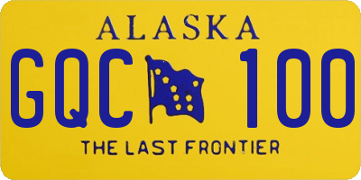 AK license plate GQC100