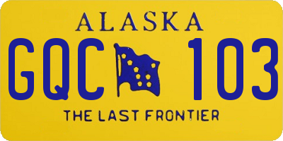 AK license plate GQC103